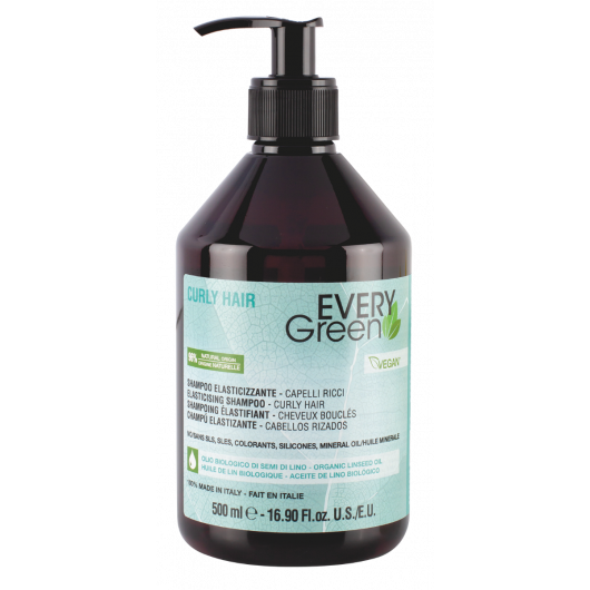 Sampon Every Green Elasticising pentru par cret, 500ml