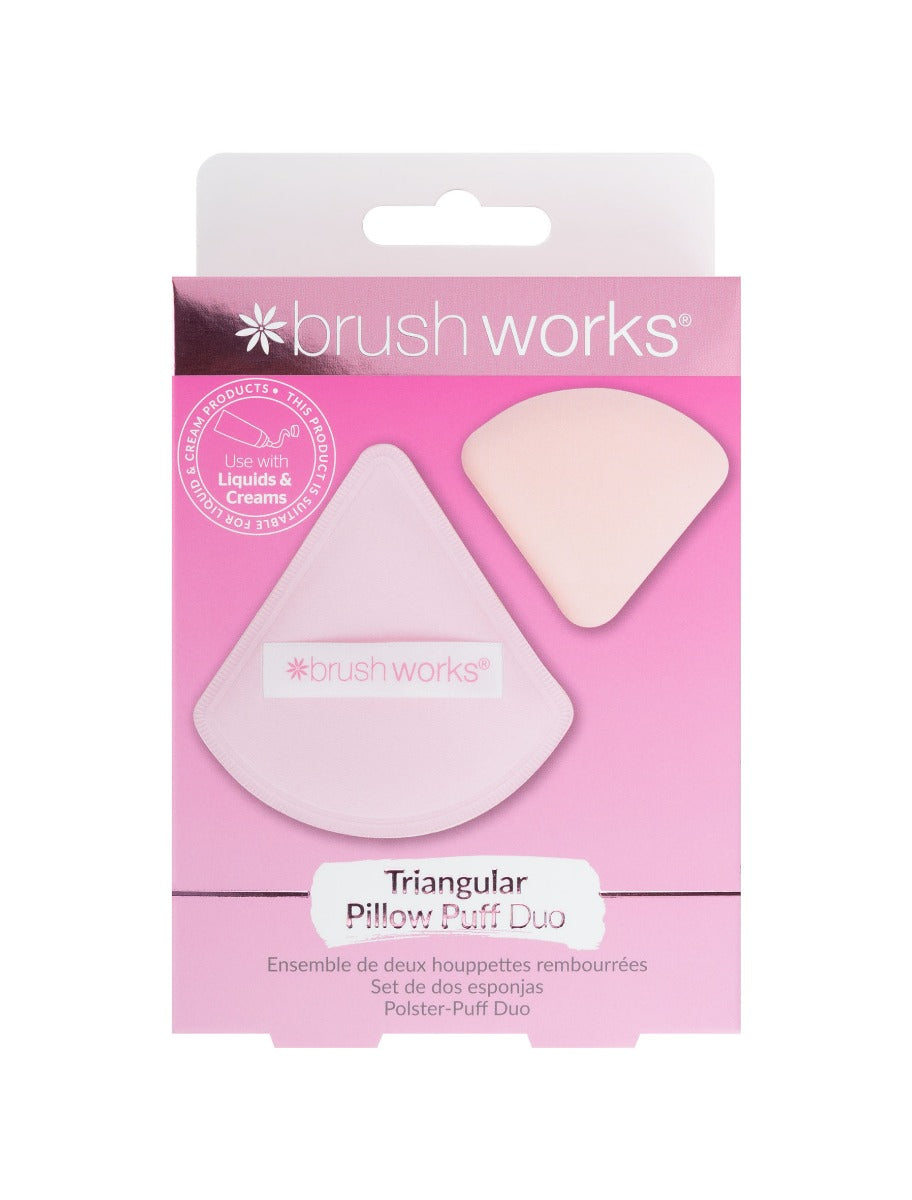 Puf pentru pudra Brushworks, Triunghiular Pillow 2 buc