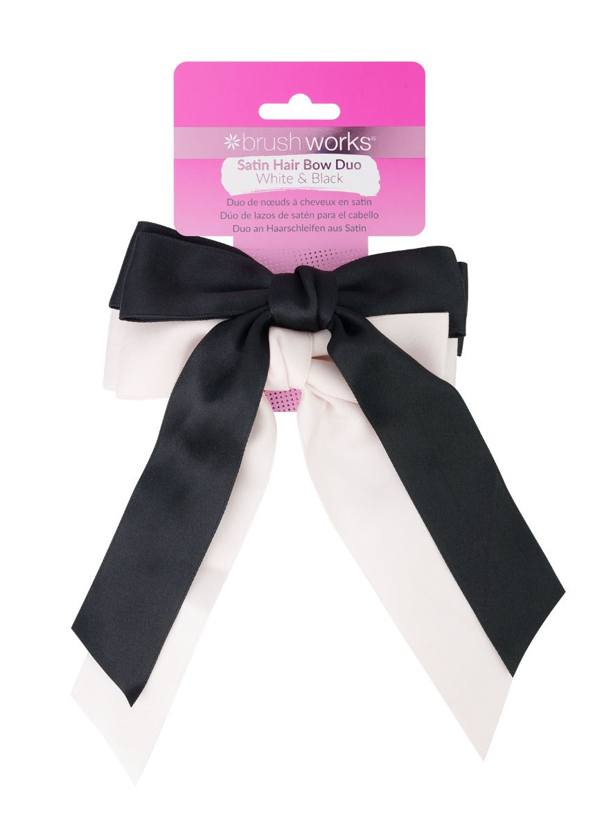 Funda de par Brushworks din Satin Alb & Negru 2 buc