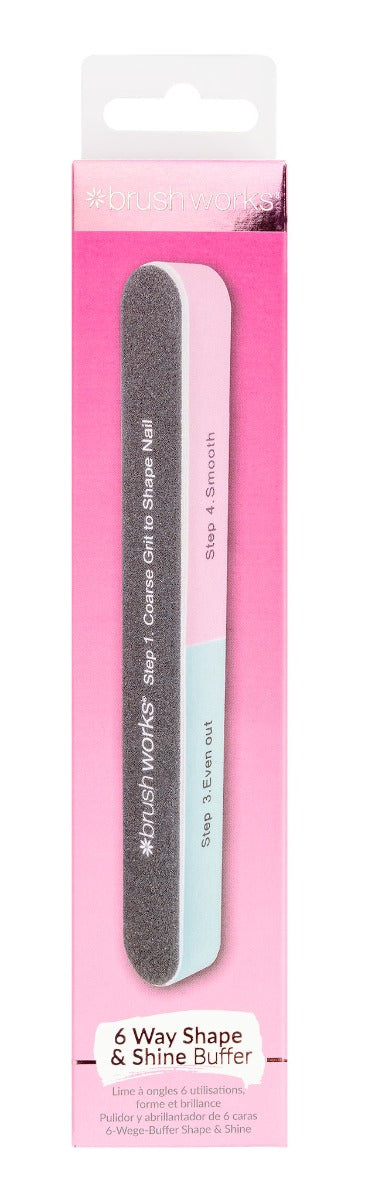 Pila pentru unghii Brushworks cu 6 parti - Forma & Stralucire