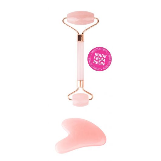 Brushworks Roller pentru fata & Gua Sha Roz