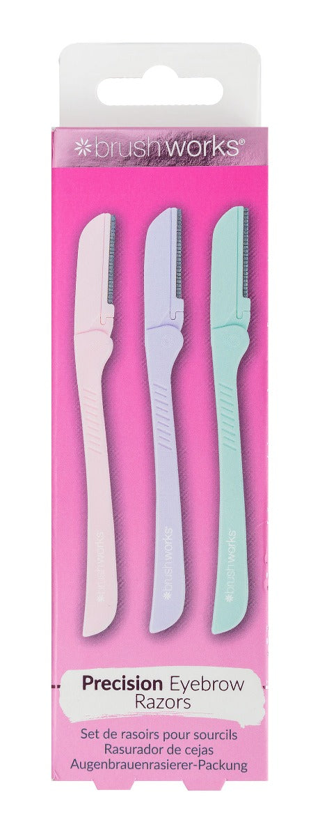 Kit Aparat de ras Brushworks pentru sprancene Pastel 3 buc