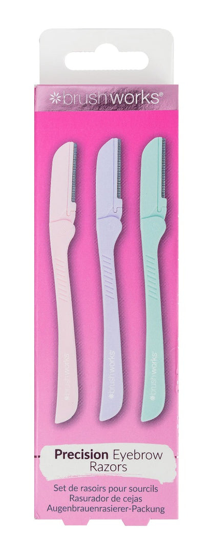 Kit Aparat de ras Brushworks pentru sprancene Pastel 3 buc