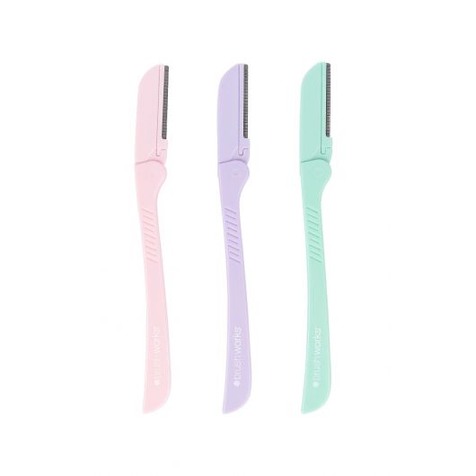 Kit Aparat de ras Brushworks pentru sprancene Pastel 3 buc