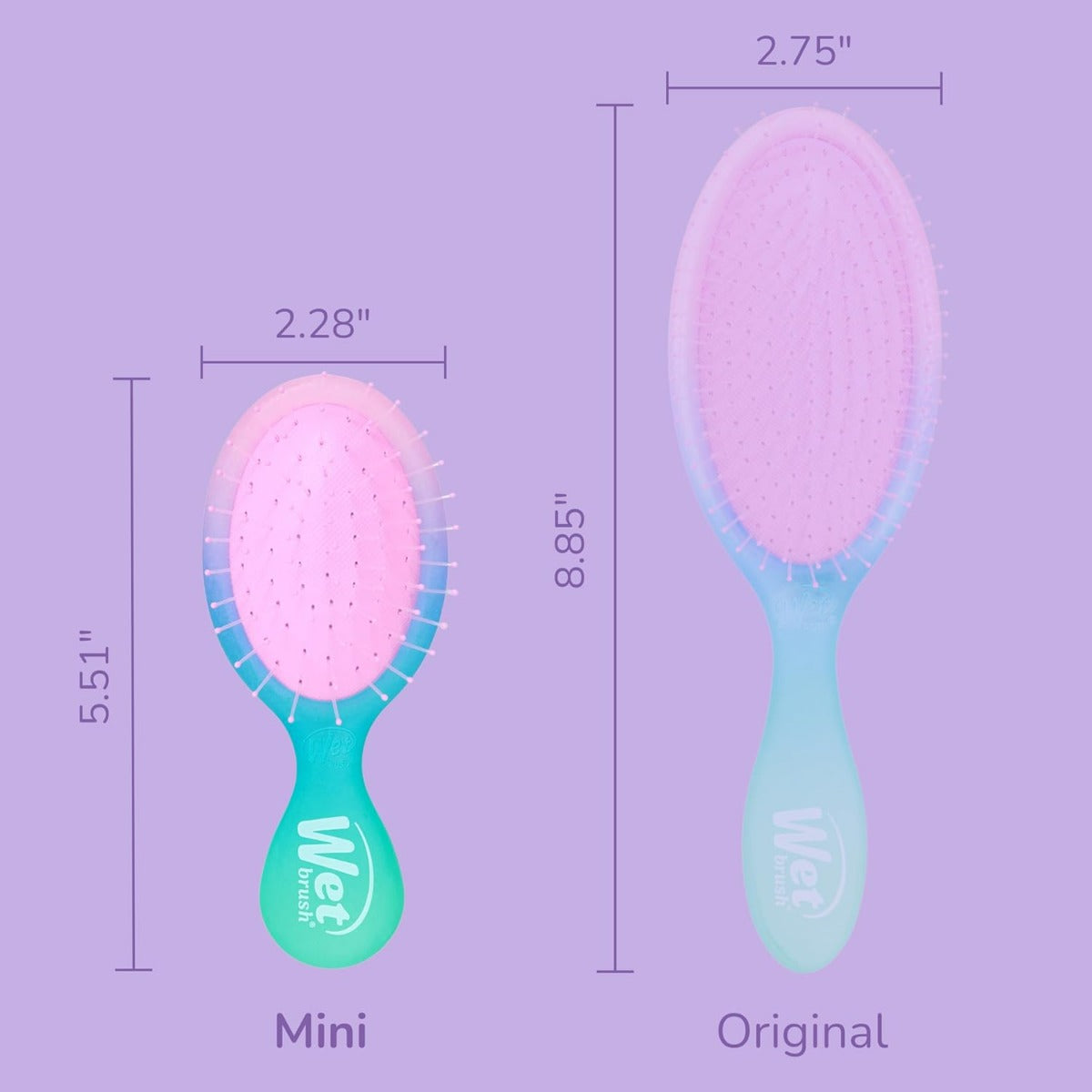 Perie de par Wet Brush Mini Original Electric Sky pentru descurcare Mov