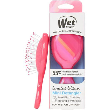 Perie de par Wet Brush Mini Original Prisma Glow pentru descurcare Roz