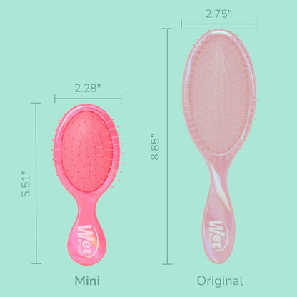 Perie de par Wet Brush Mini Original Prisma Glow pentru descurcare Roz