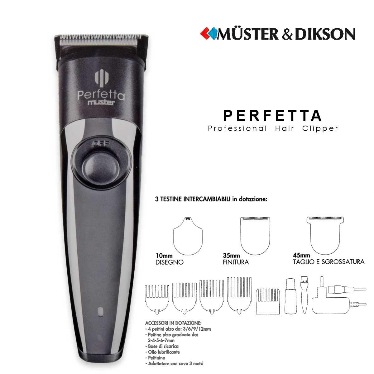 Masina de tuns Muster Electric Parfetta 3 in 1 pentru tuns, finisare si contur