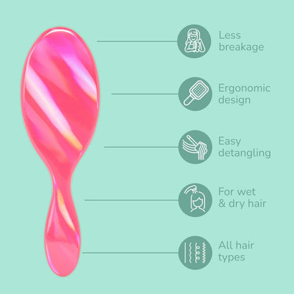Perie de par Wet Brush Original Prisma Glow pentru descurcare Roz