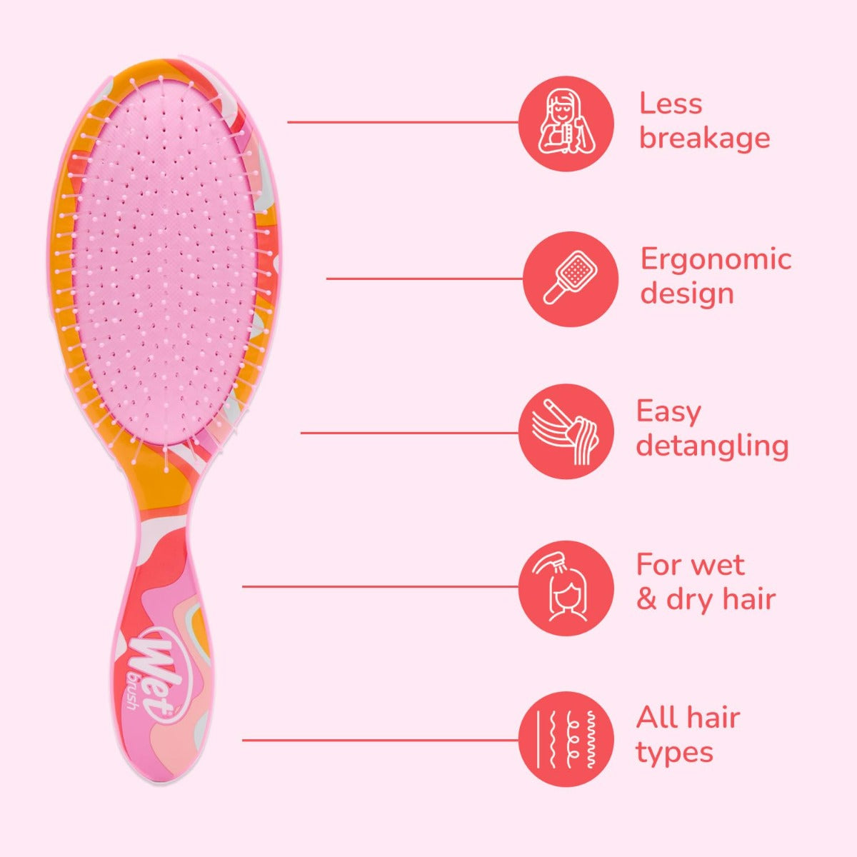 Perie de par Wet Brush Endless Summer pentru descurcare Ice Cream
