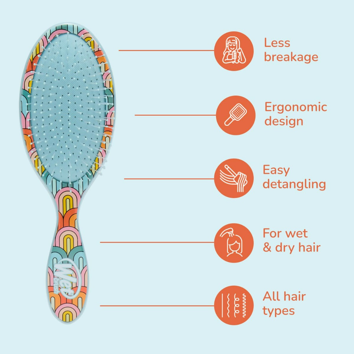Perie de par Wet Brush Endless Summer pentru descurcare Rainbow