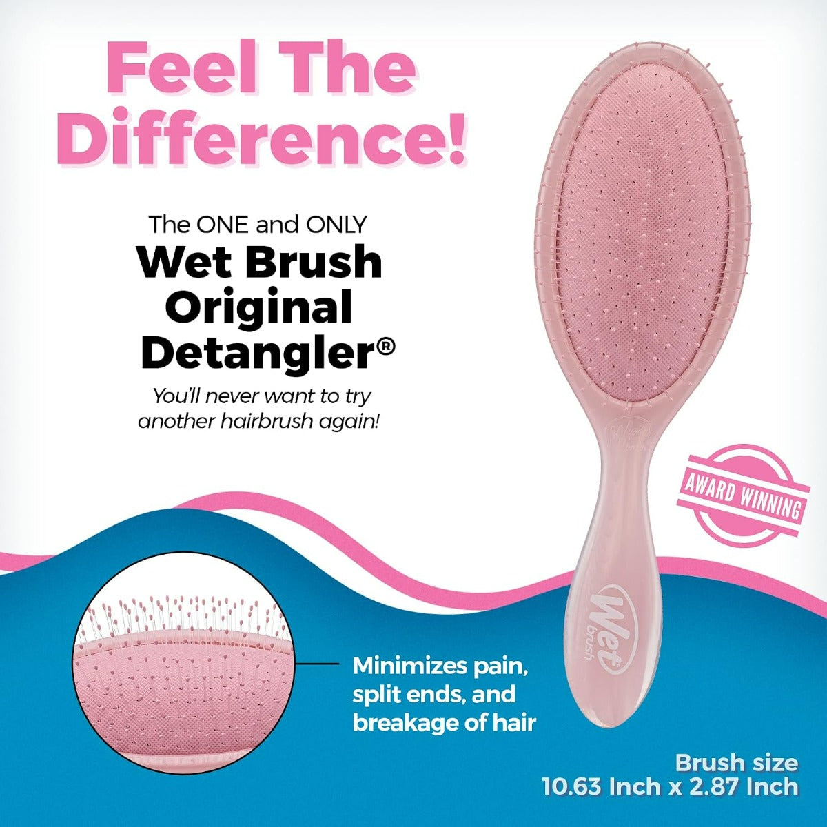 Perie de par Wet Brush Original Detangler Marble pentru descurcare Dusty Rose